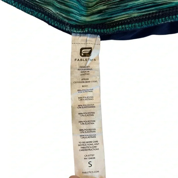 Fabletics Capri Leggings Women Sm Blue Green Fold-over High Waist Yoga Athletic. - Picture 10 of 11